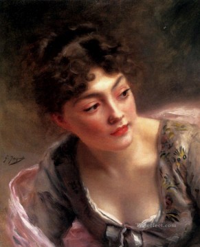 Gustave Jacquet Painting - Un retrato de dama de un vistazo rápido Gustave Jean Jacquet